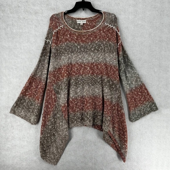 Knox Rose Sweaters - Knox Rose Sweater Women LARGE Long Bell Sleeve‎ Boho Handkerchief Hem Slouchy